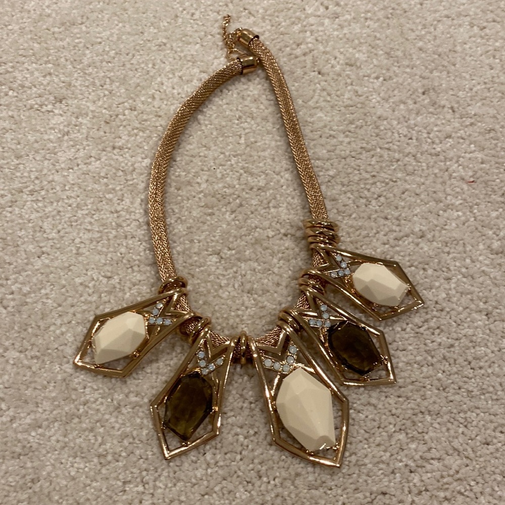 Gold and smoky quartz necklace